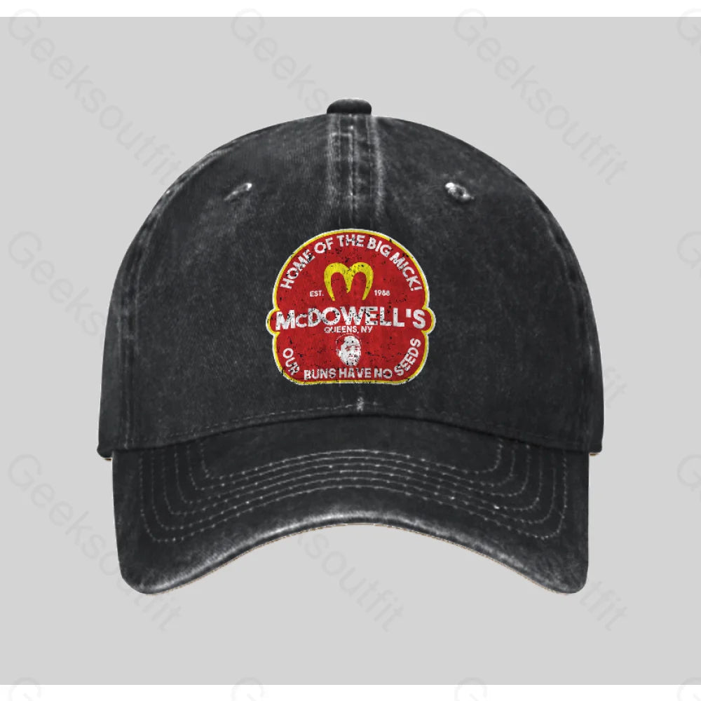 Mcdowel Washed Vintage Baseball Cap Black