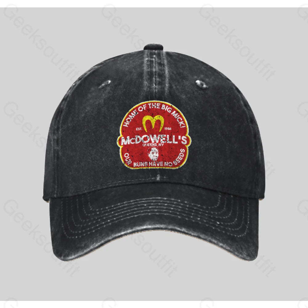 Mcdowel Washed Vintage Baseball Cap Black