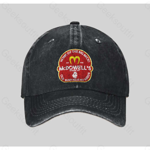 Mcdowel Washed Vintage Baseball Cap Black
