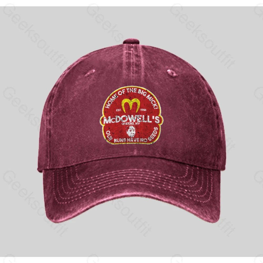 Mcdowel Washed Vintage Baseball Cap Red