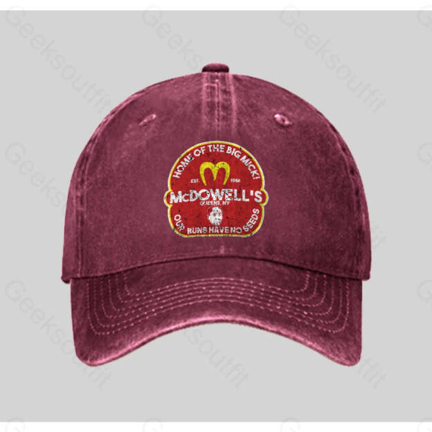 Mcdowel Washed Vintage Baseball Cap Red