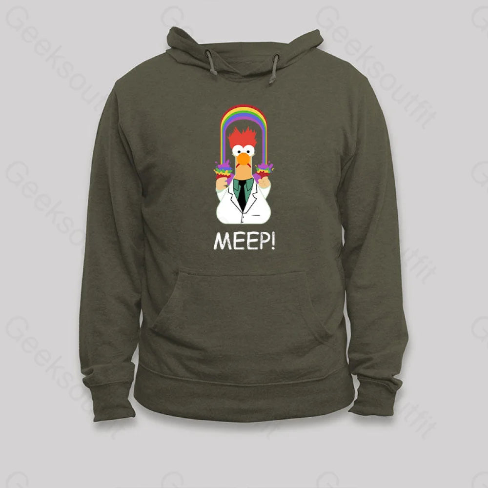 Meep! Hoodie Army Green / S