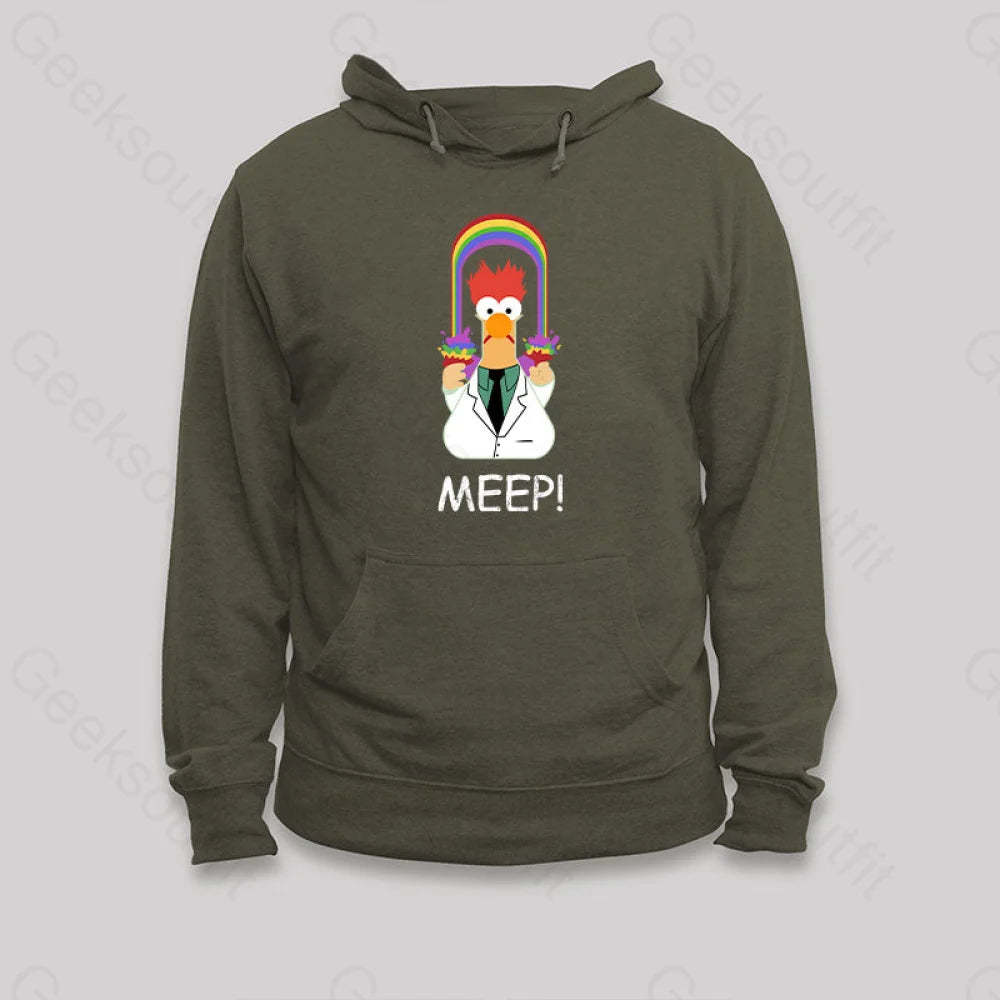 Meep! Hoodie Army Green / S