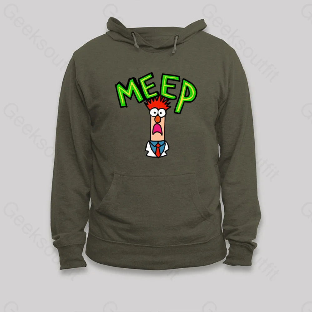 Meep Muppet Beaker Hoodie Army Green / S