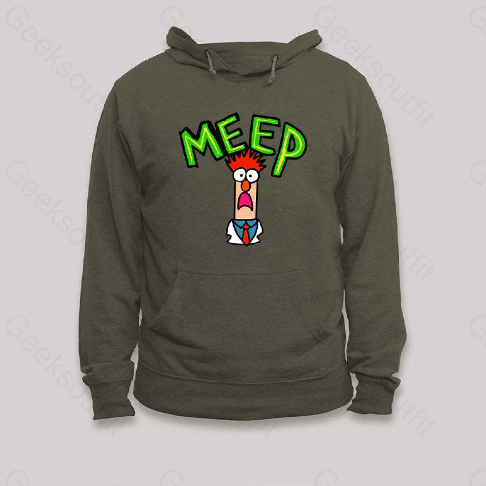Meep Muppet Beaker Hoodie Army Green / S