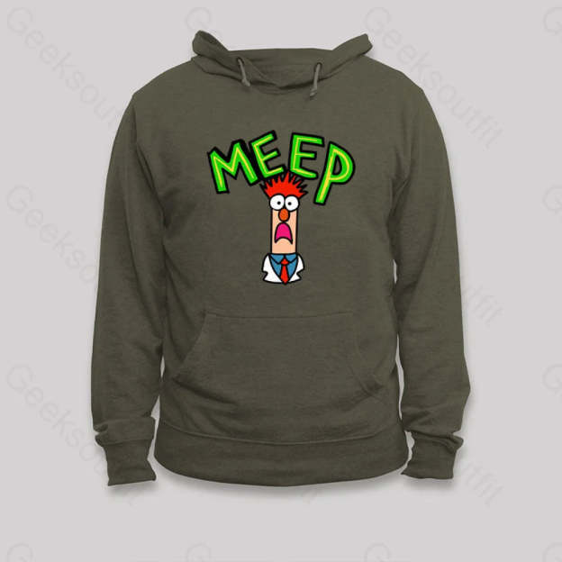 Meep Muppet Beaker Hoodie Army Green / S