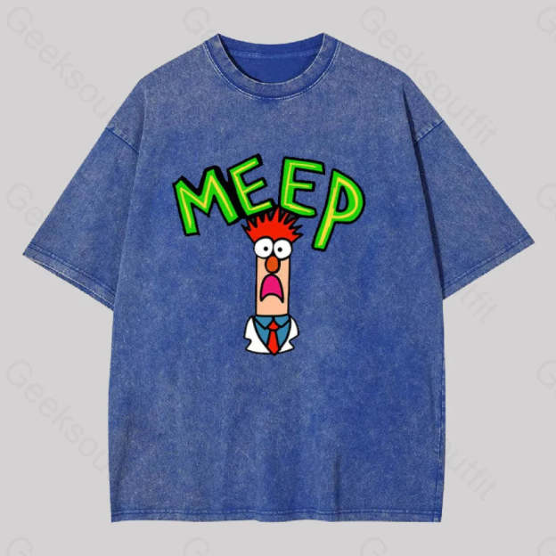 Meep Muppet Beaker Washed T-Shirt Blue / S