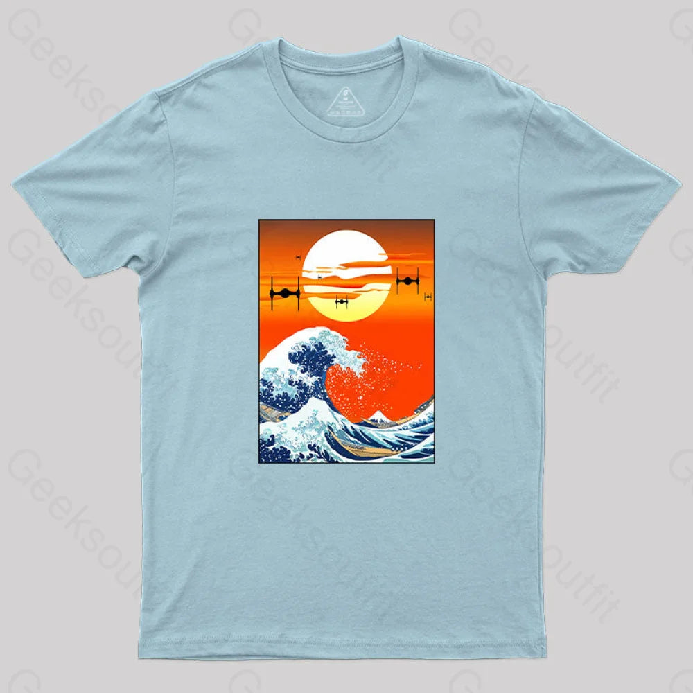 Meets Hokusai T-Shirt Light Blue / S