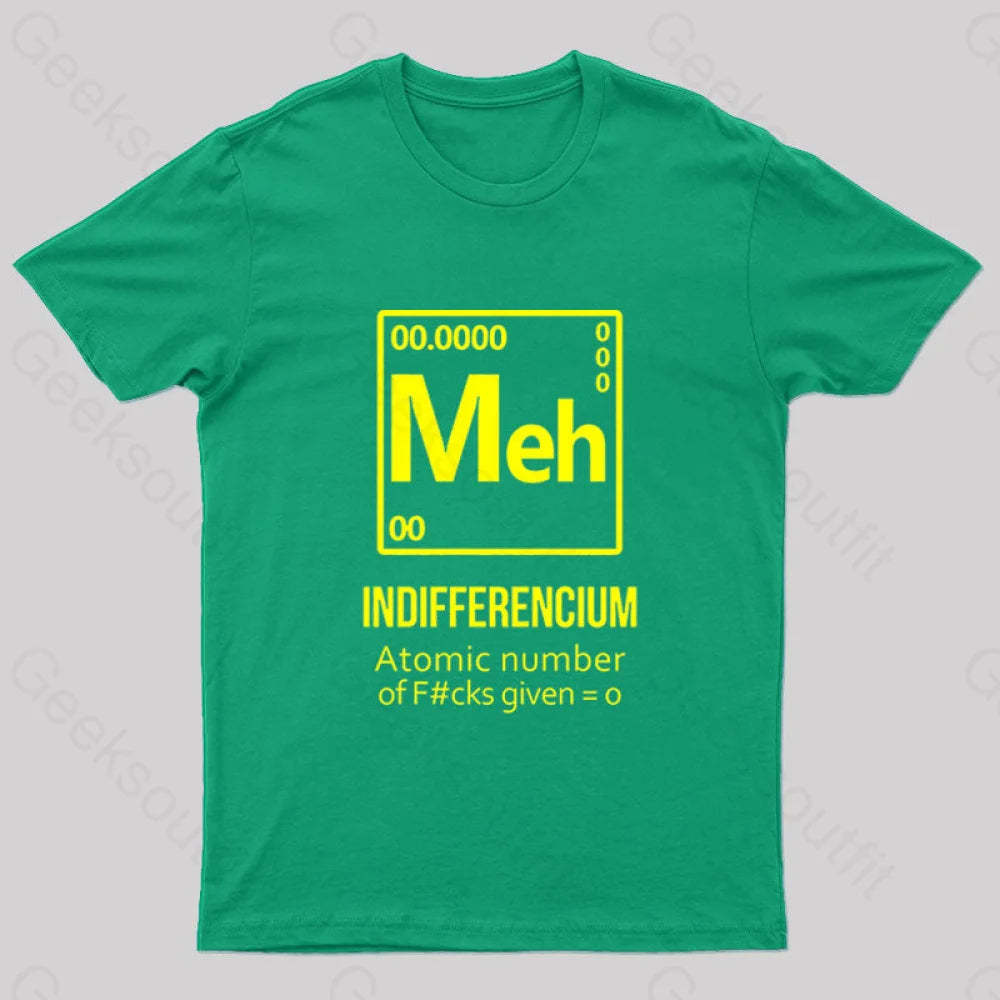 Meh Indifferencium Geek T-Shirt Green / S