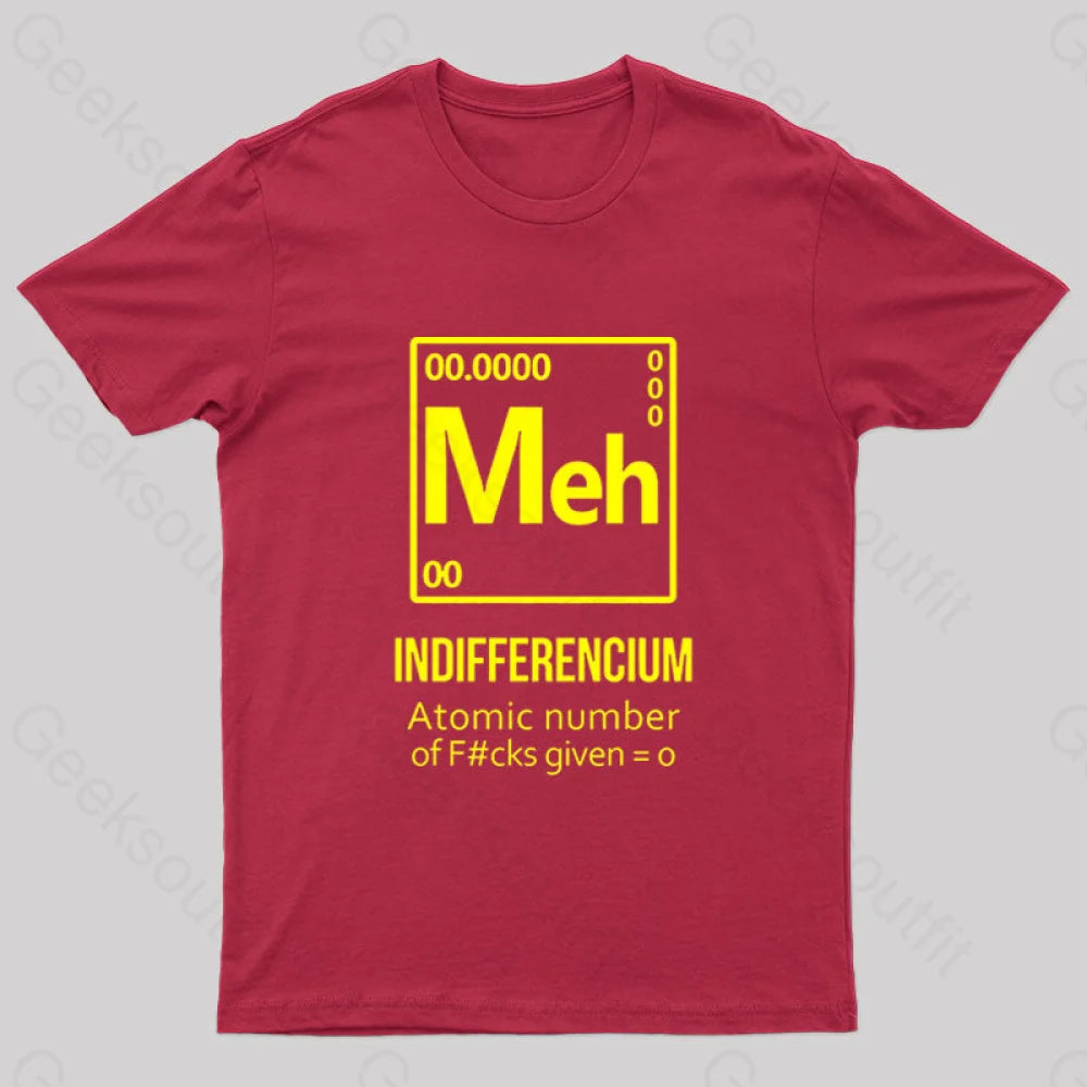 Meh Indifferencium Geek T-Shirt Red / S