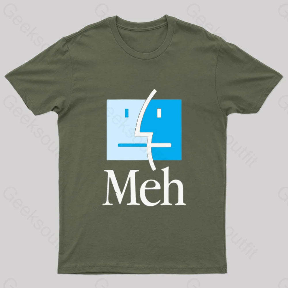 Meh Nerd T-Shirt Army Green / S