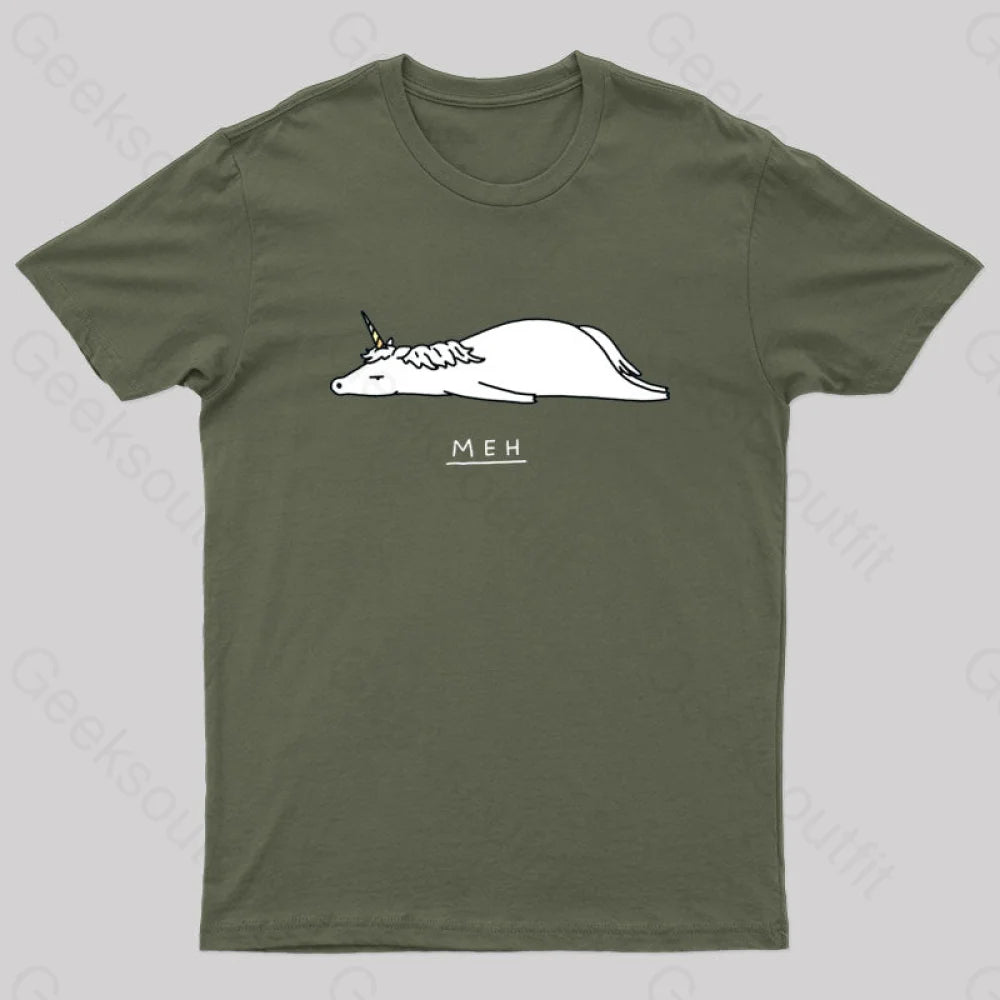 Meh Nerd T-Shirt Army Green / S