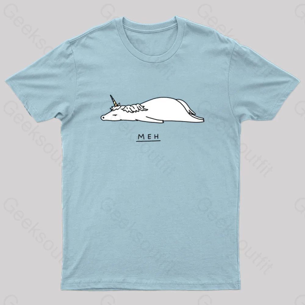 Meh Nerd T-Shirt Light Blue / S
