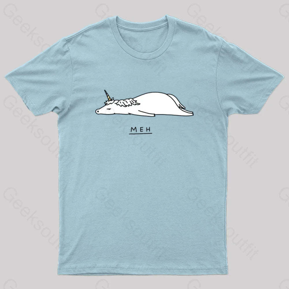 Meh Nerd T-Shirt Light Blue / S