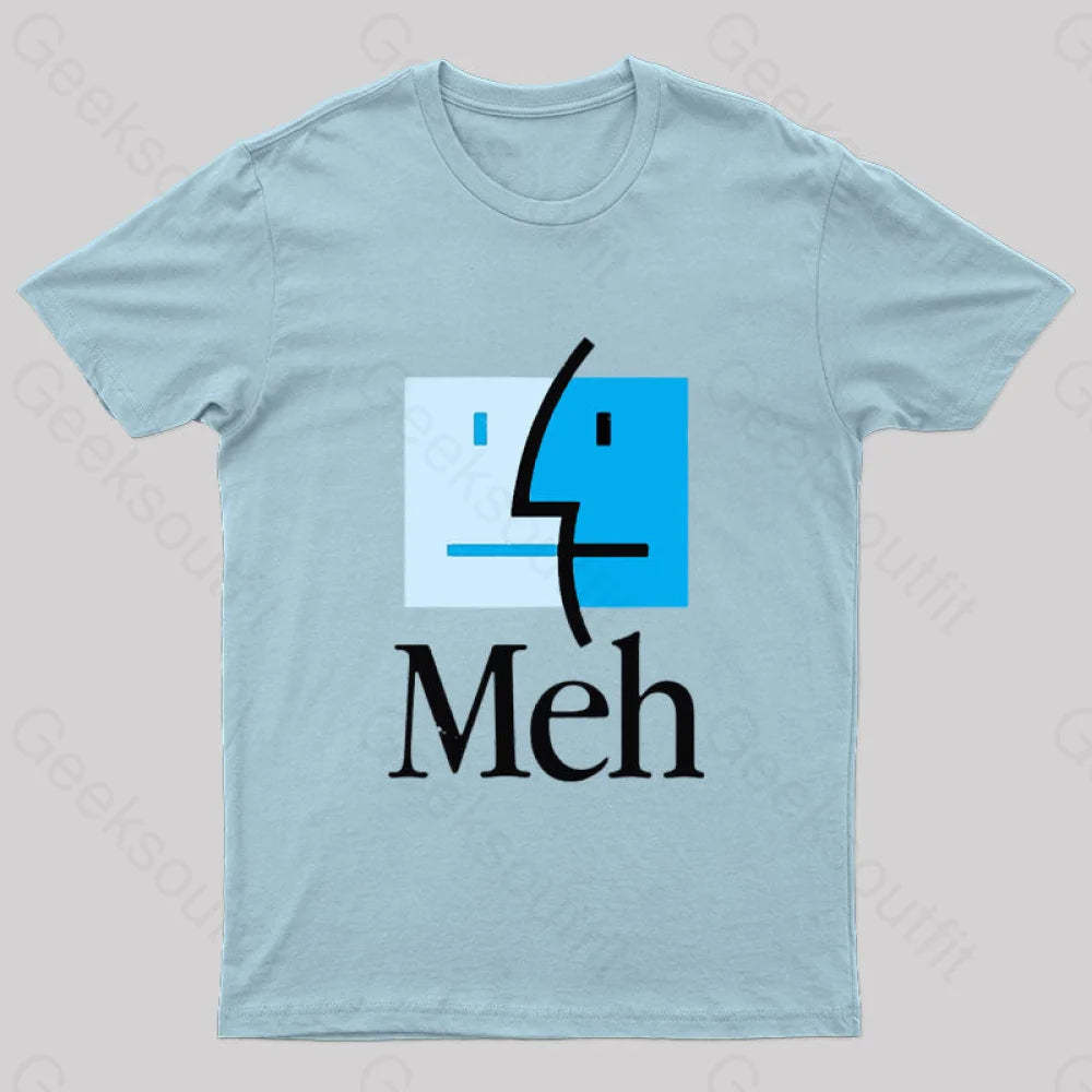 Meh Nerd T-Shirt Light Blue / S