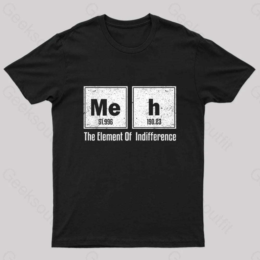 Meh Science Periodic Table Nerd T-Shirt Black / S