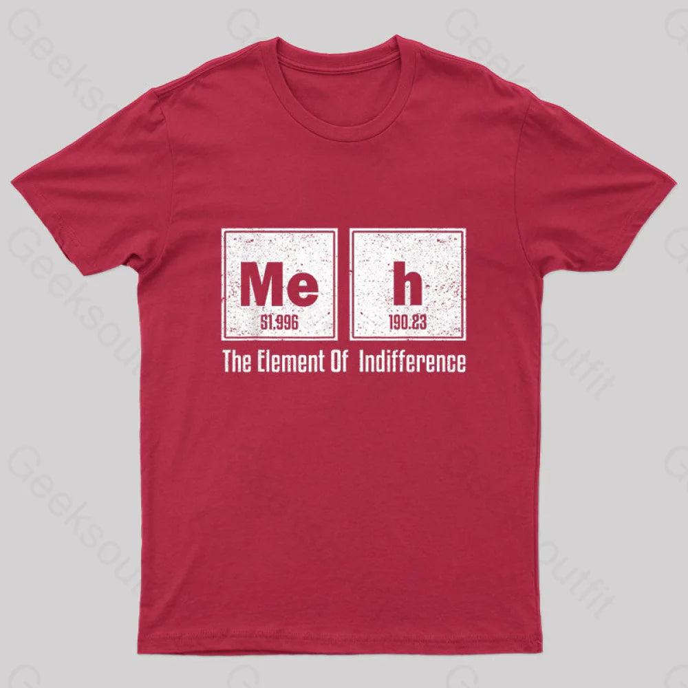 Meh Science Periodic Table Nerd T-Shirt Red / S