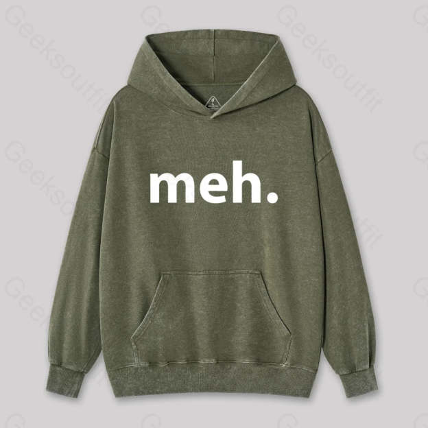 Meh Washed Hoodie Army Green / S