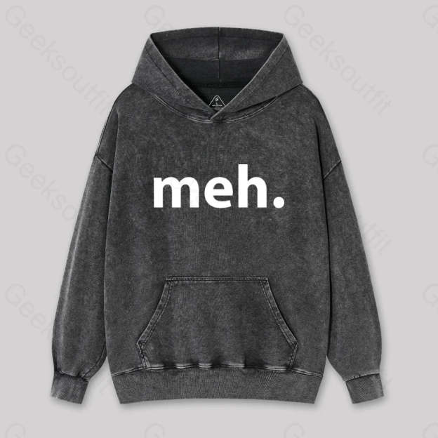 Meh Washed Hoodie Black / S