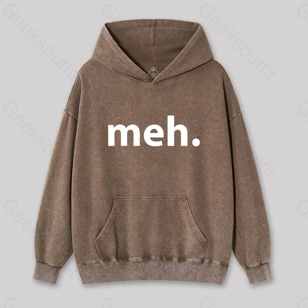 Meh Washed Hoodie Coffee / S