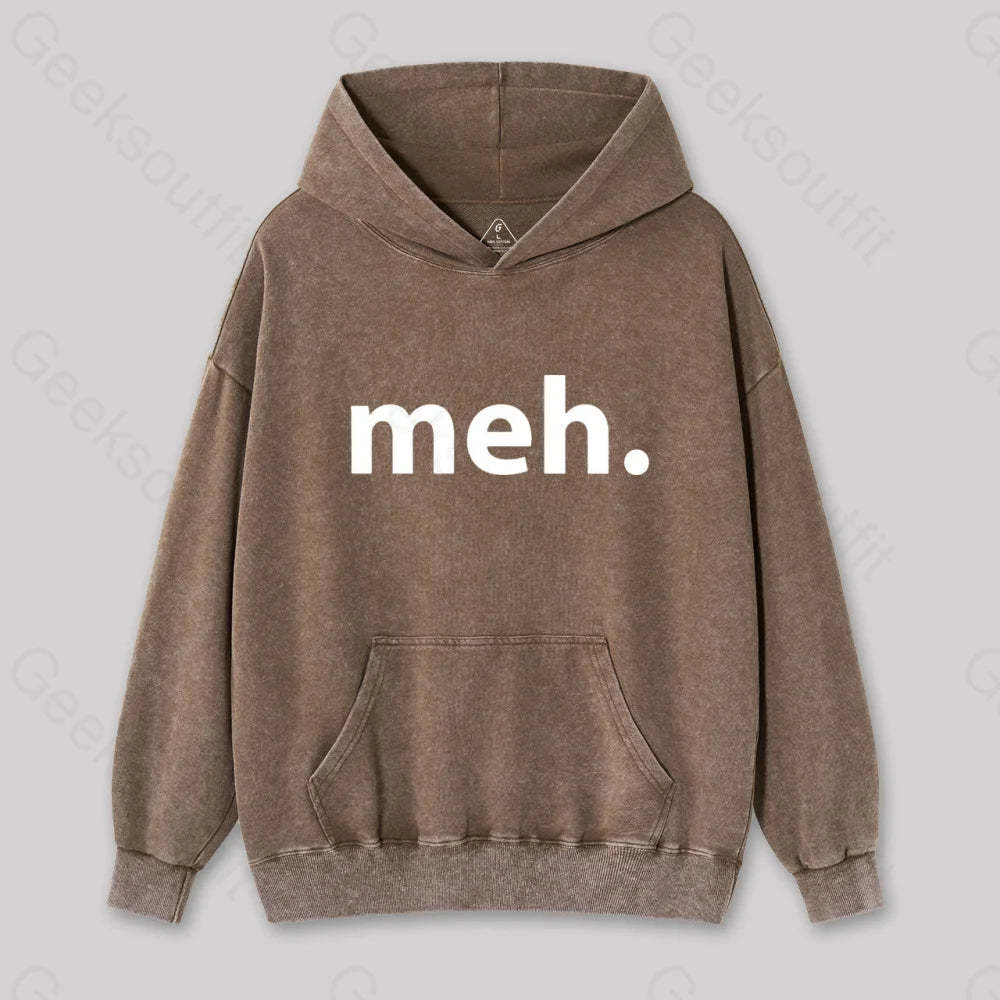 Meh Washed Hoodie Coffee / S