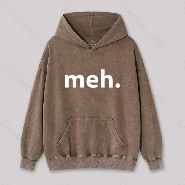 Meh Washed Hoodie Coffee / S