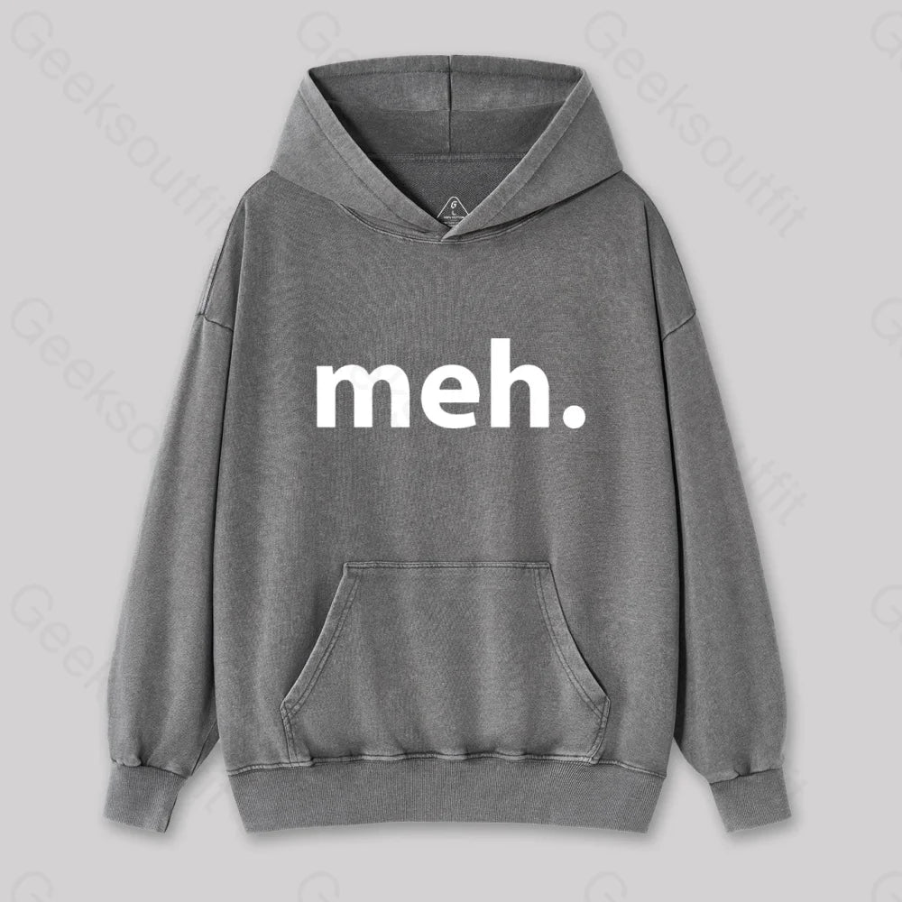 Meh Washed Hoodie Gray / S