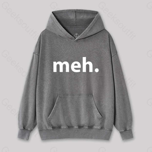 Meh Washed Hoodie Gray / S