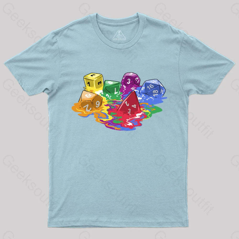 Melting Dice T-Shirt Light Blue / S
