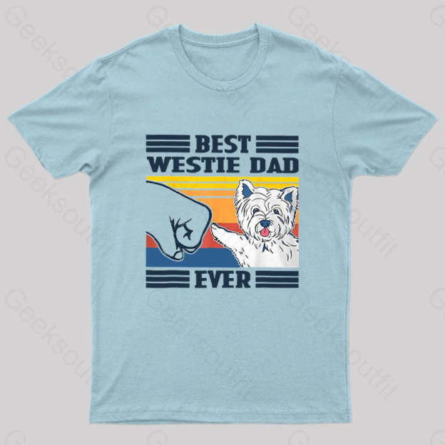 Mens Best Westie Dad Nerd T-Shirt Light Blue / S