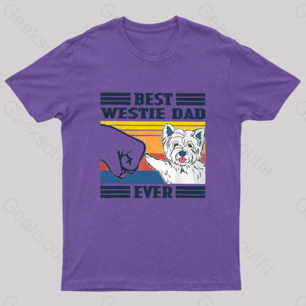 Mens Best Westie Dad Nerd T-Shirt Purple / S