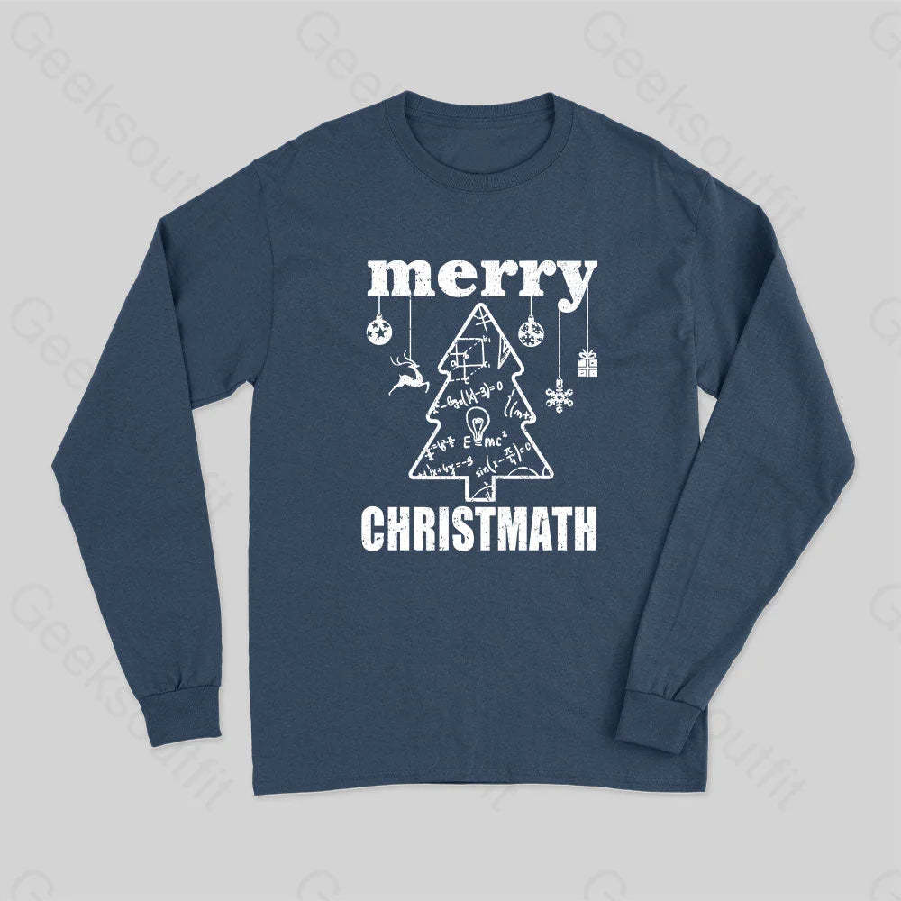 Merry Christmath Long Sleeve T-Shirt Navy / S