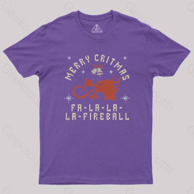 Merry Critmas Fireball T-Shirt Purple / S