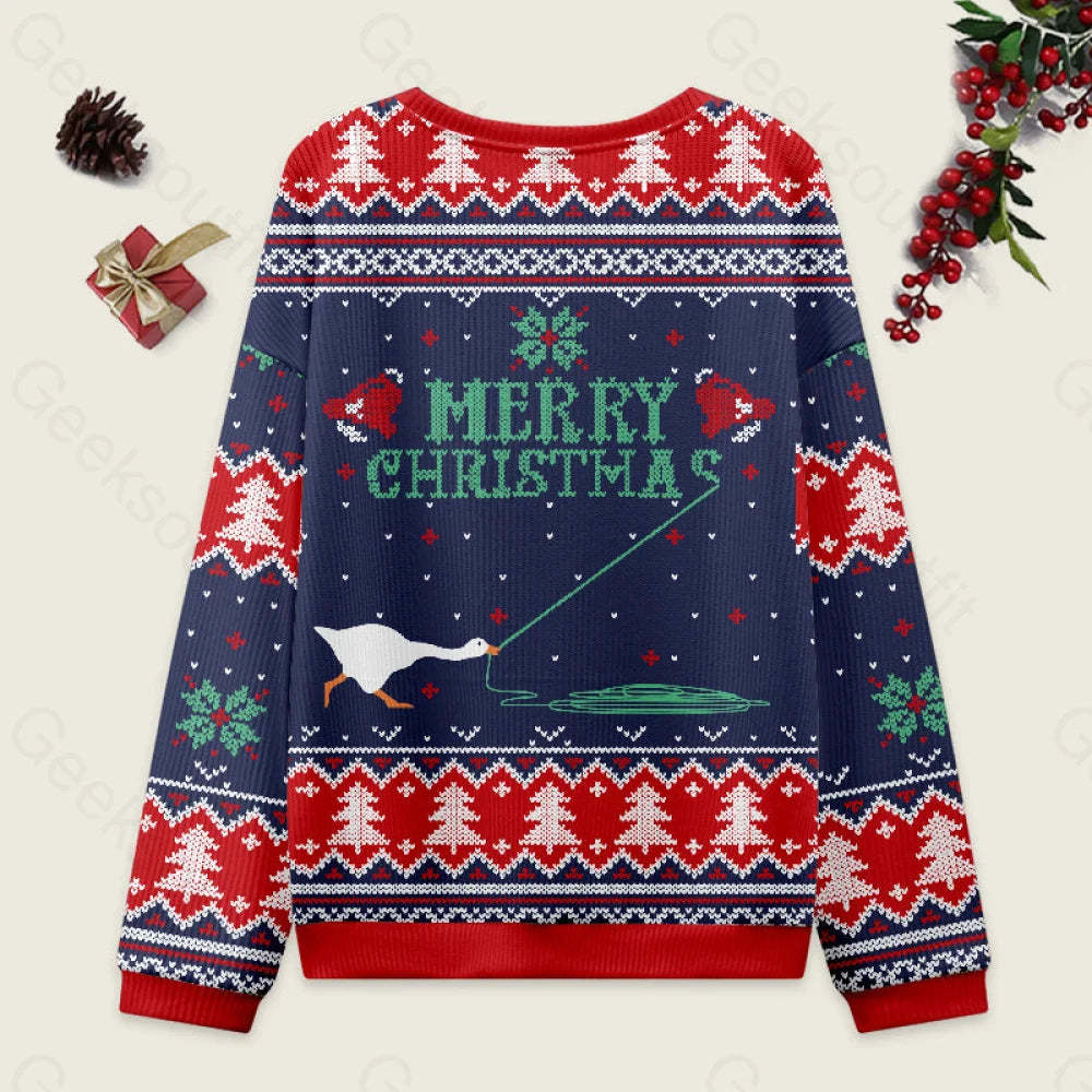 Merry Honked Christmas Funny Honk Goose Ugly Sweater Men’s Style-S