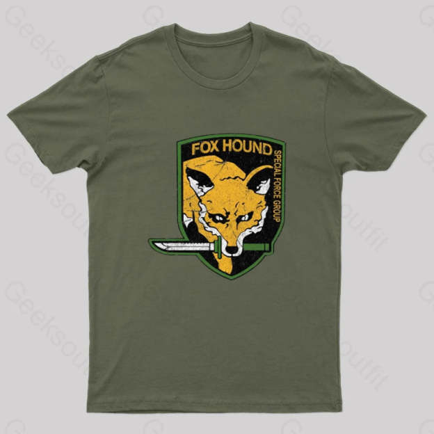 Metal Gear Solid Fox Hound Nerd T-Shirt Army Green / S