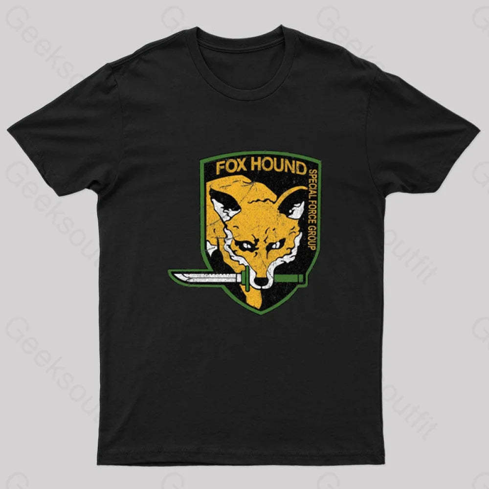 Metal Gear Solid Fox Hound Nerd T-Shirt Black / S