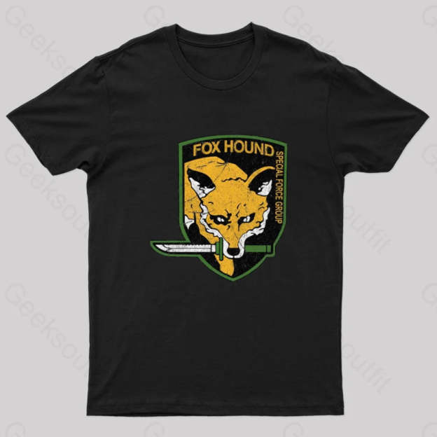 Metal Gear Solid Fox Hound Nerd T-Shirt Black / S