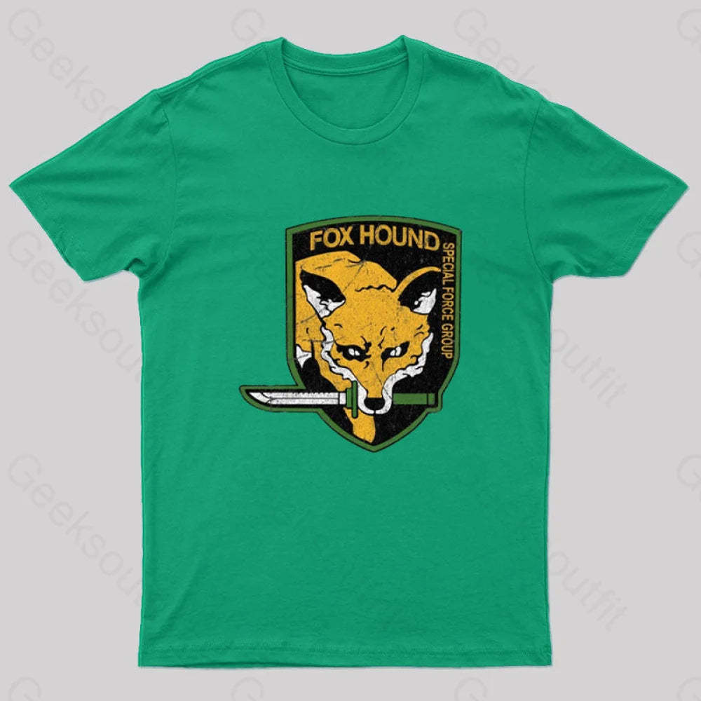 Metal Gear Solid Fox Hound Nerd T-Shirt Green / S
