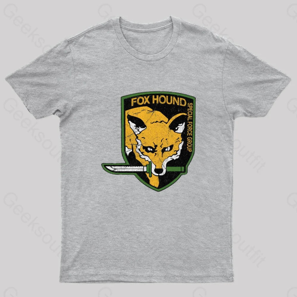 Metal Gear Solid Fox Hound Nerd T-Shirt Grey / S