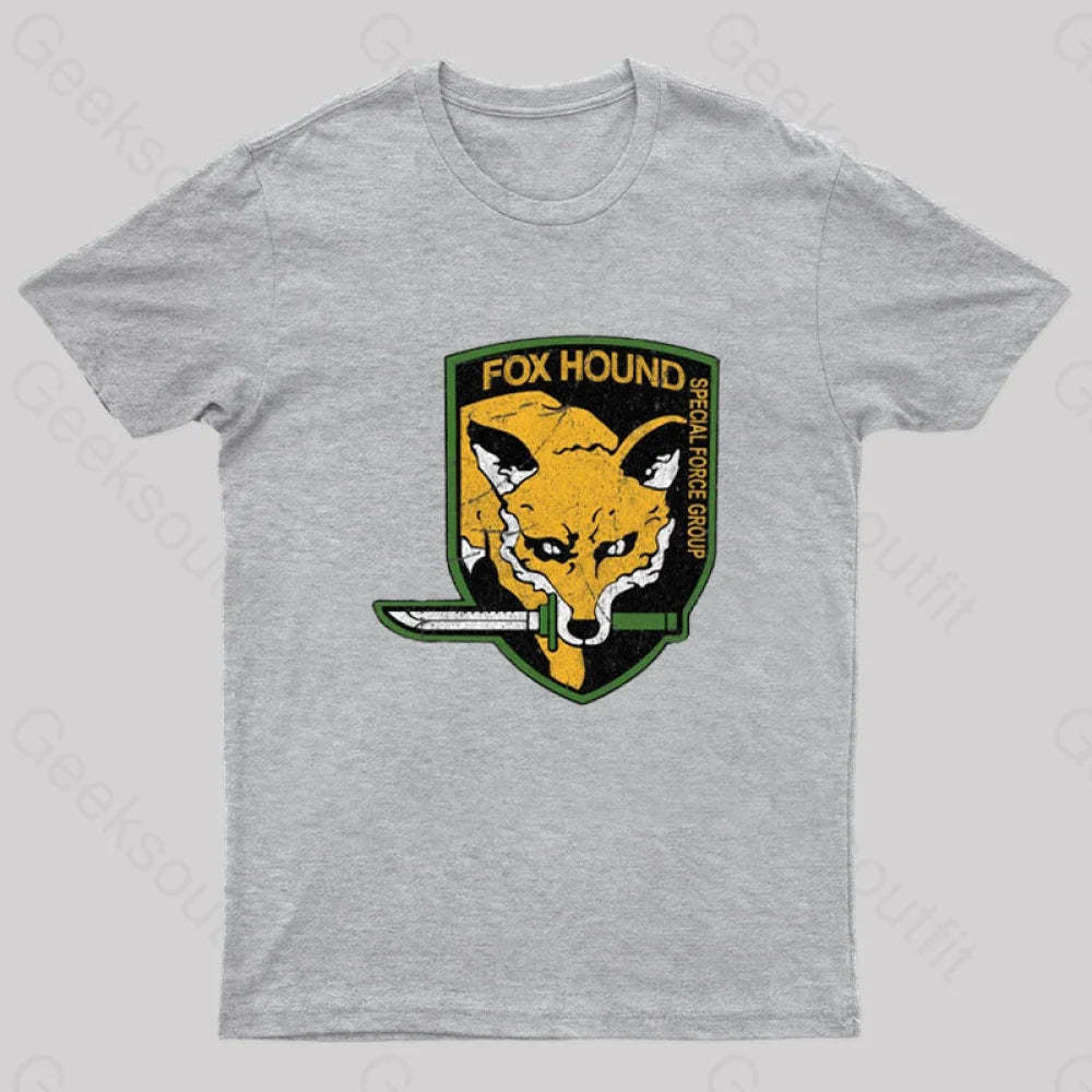 Metal Gear Solid Fox Hound Nerd T-Shirt Grey / S