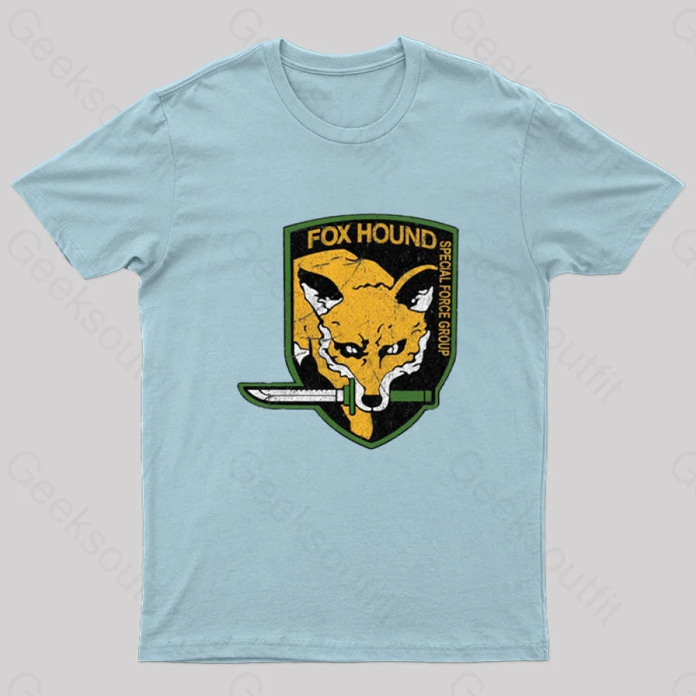 Metal Gear Solid Fox Hound Nerd T-Shirt Light Blue / S