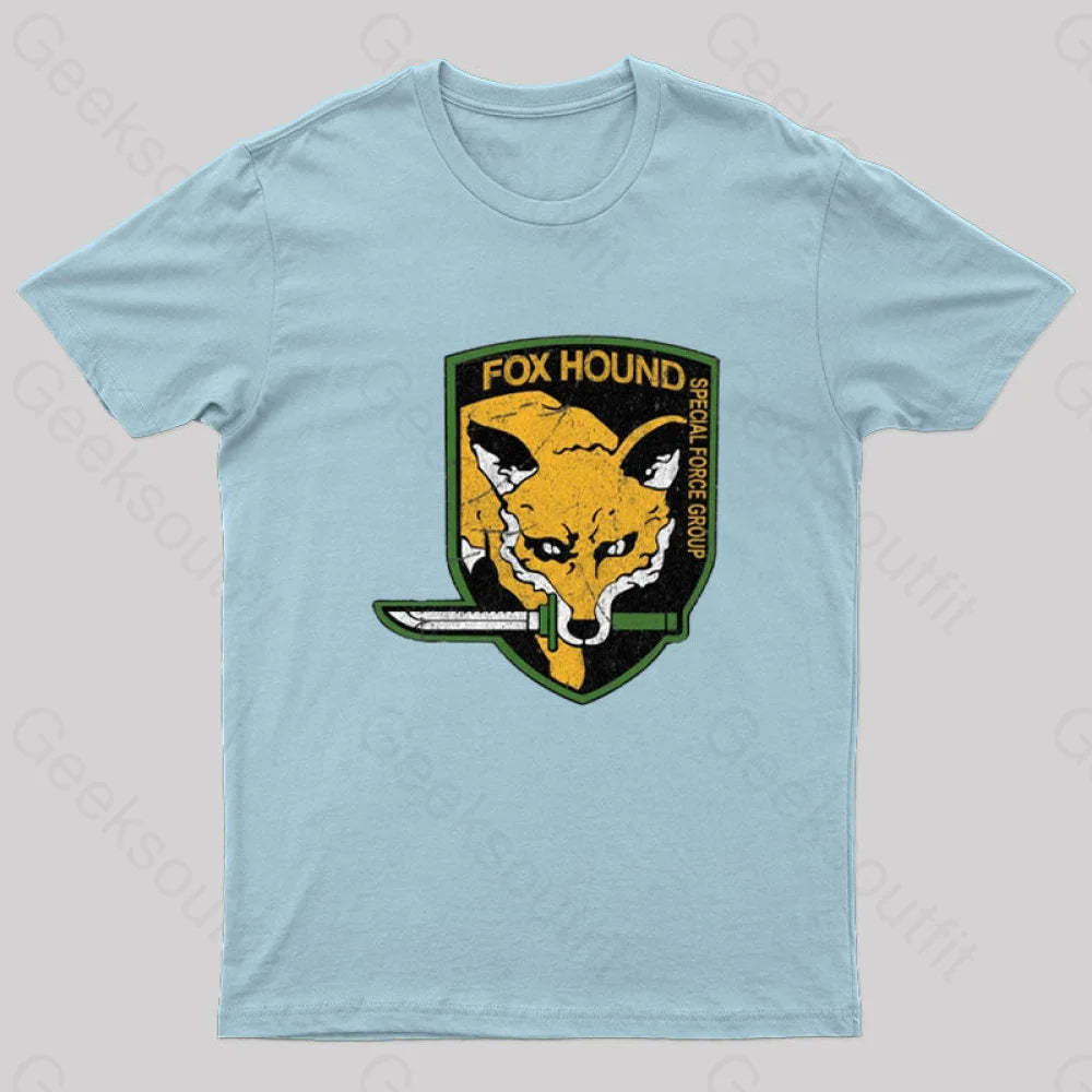Metal Gear Solid Fox Hound Nerd T-Shirt Light Blue / S