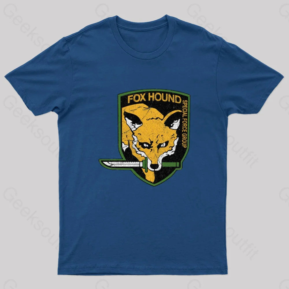 Metal Gear Solid Fox Hound Nerd T-Shirt Navy / S