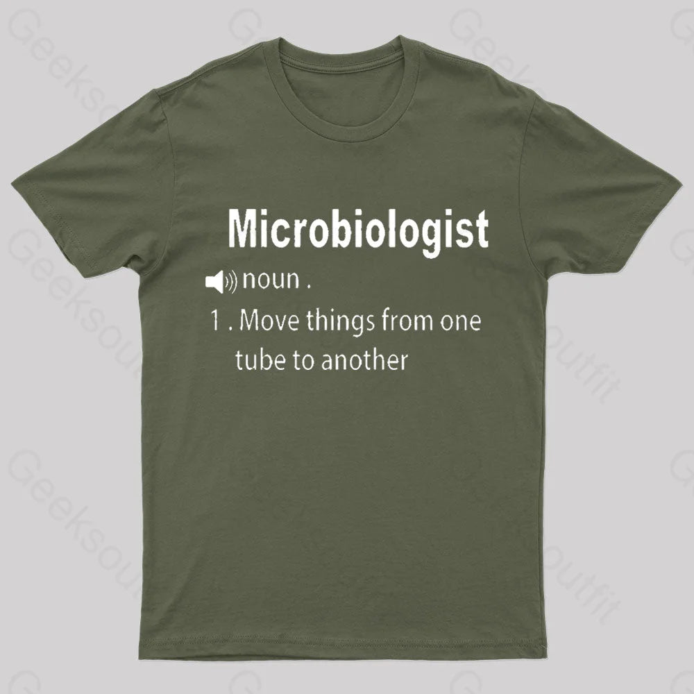 Microbiologist Definition Geek T-Shirt Army Green / S