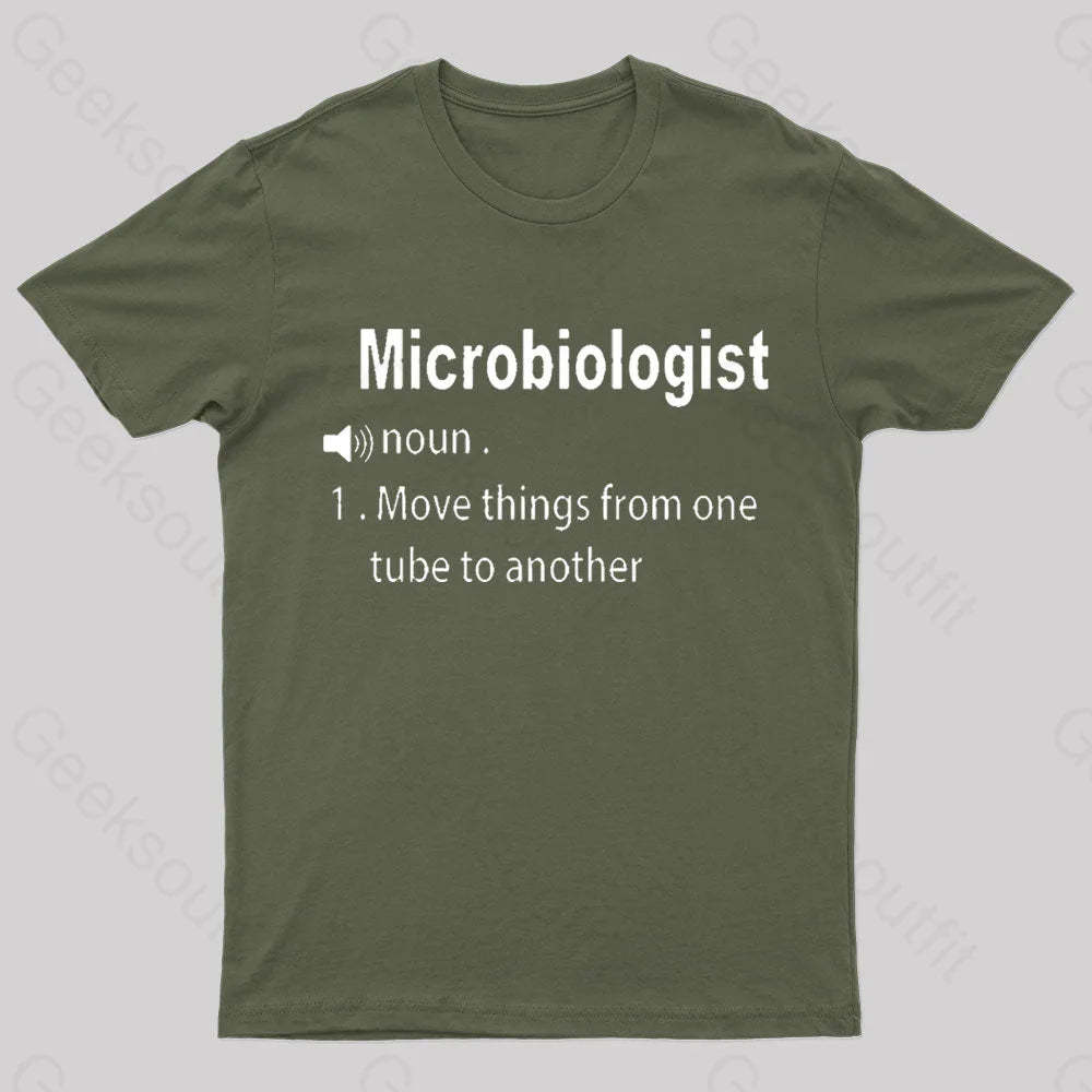 Microbiologist Definition Geek T-Shirt Army Green / S