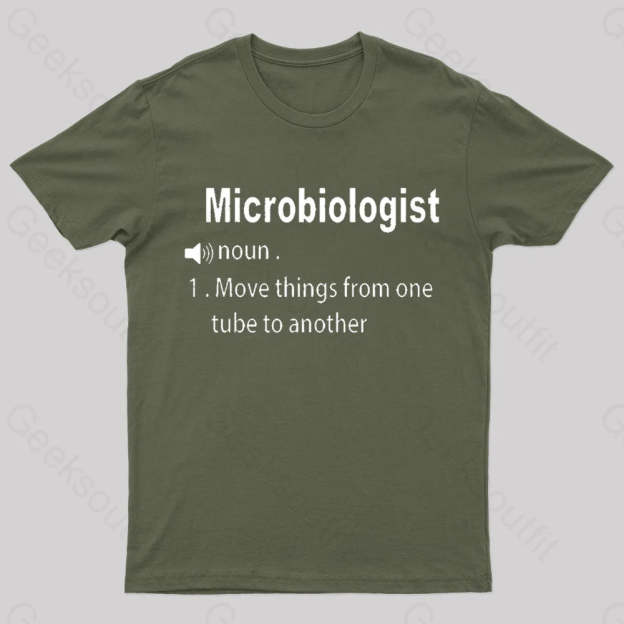 Microbiologist Definition Geek T-Shirt Army Green / S