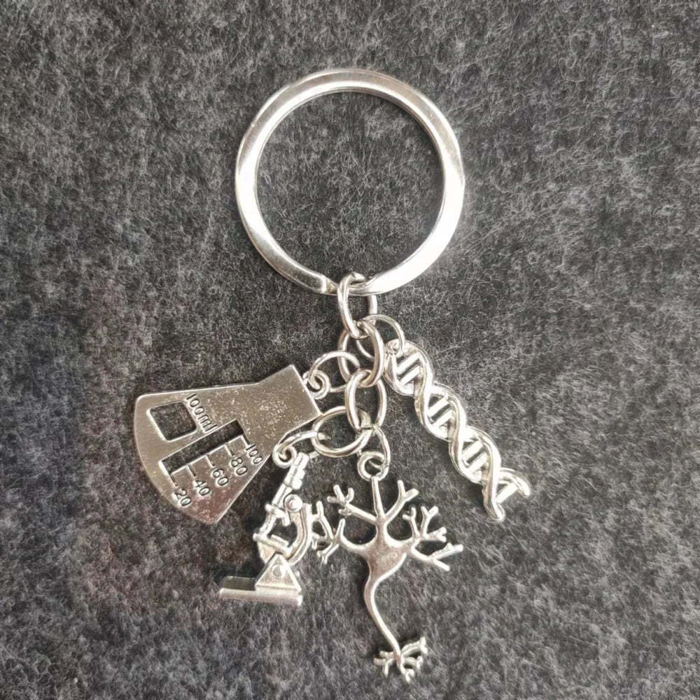 Microscopy Dna Neuron Human Skeleton Keychain 1