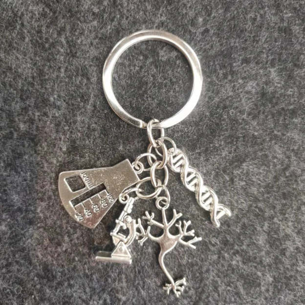 Microscopy Dna Neuron Human Skeleton Keychain 1