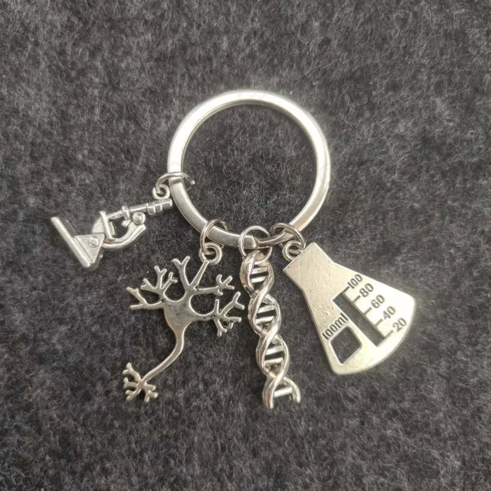 Microscopy Dna Neuron Human Skeleton Keychain 2