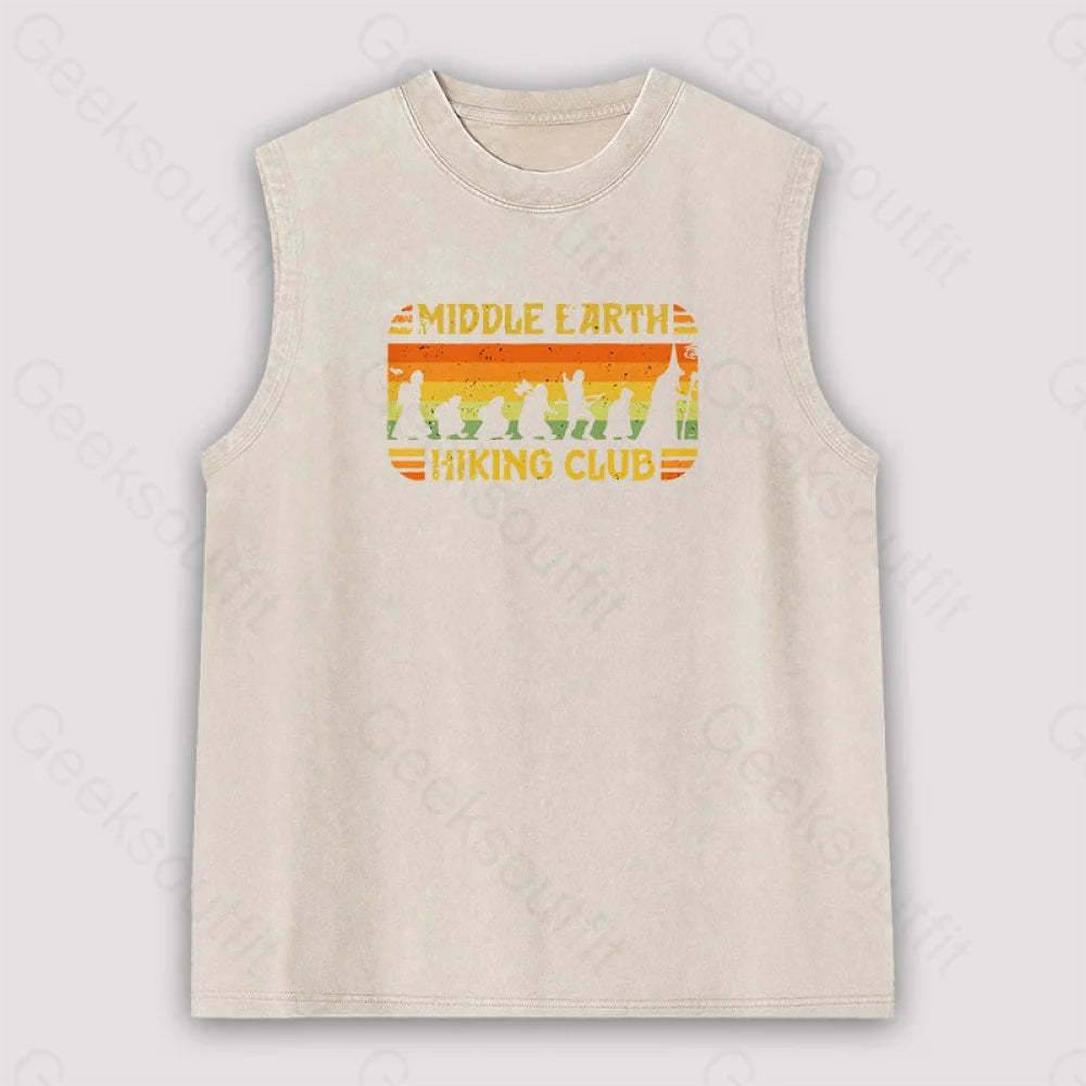Middle Earth Hiking Club Unisex Washed Tank Apricot / S